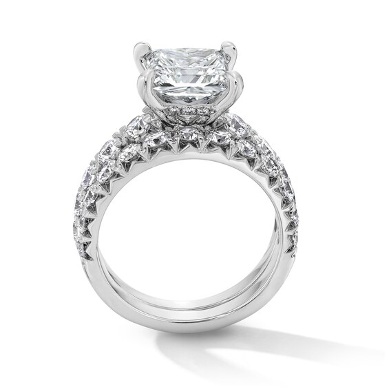 5 CT. T.w. Princess-Cut Certified Lab-Grown Diamond Bridal Set in 14K White Gold (F/Vs2)