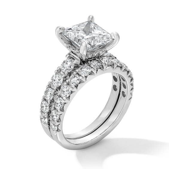 5 CT. T.w. Princess-Cut Certified Lab-Grown Diamond Bridal Set in 14K White Gold (F/Vs2)