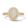 Thumbnail Image 1 of 1/2 CT. T.W. Multi-Diamond Oval Frame Split Shank Engagement Ring in 10K Gold