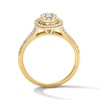 Thumbnail Image 3 of 1/2 CT. T.W. Multi-Diamond Oval Frame Split Shank Engagement Ring in 10K Gold