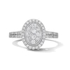 Thumbnail Image 1 of 1/2 CT. T.W. Multi-Diamond Oval Frame Split Shank Engagement Ring in 10K White Gold