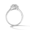 Thumbnail Image 3 of 1/2 CT. T.W. Multi-Diamond Oval Frame Split Shank Engagement Ring in 10K White Gold