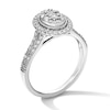 Thumbnail Image 5 of 1/2 CT. T.W. Multi-Diamond Oval Frame Split Shank Engagement Ring in 10K White Gold