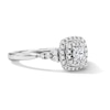 Thumbnail Image 4 of 1/2 CT. T.W. Lab-Grown Diamond Cushion Frame Engagement Ring in 10K White Gold (F/S12)