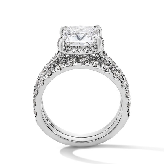 4-1/2 CT. T.w. Princess-Cut Certified Lab-Grown Diamond Frame Bridal Set in 14K White Gold (F/Vs2)