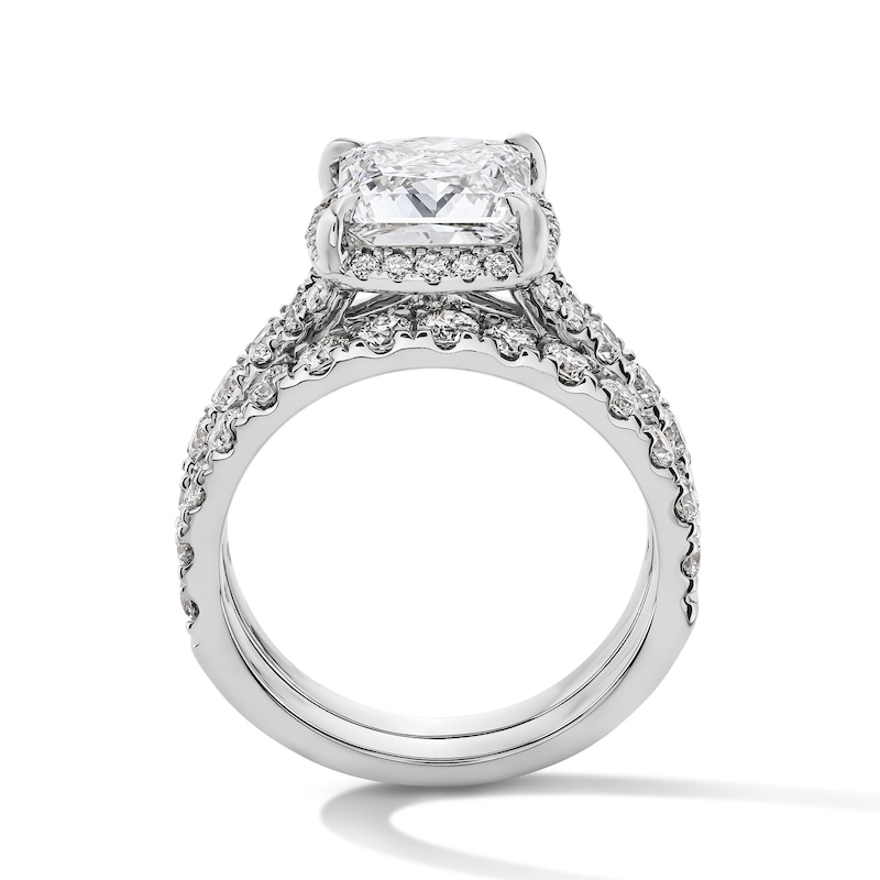 Main Image 3 of 4-1/2 CT. T.W. Princess-Cut Certified Lab-Grown Diamond Frame Bridal Set in 14K White Gold (F/VS2)