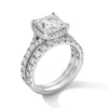 Thumbnail Image 5 of 4-1/2 CT. T.W. Princess-Cut Certified Lab-Grown Diamond Frame Bridal Set in 14K White Gold (F/VS2)
