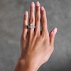 Thumbnail Image 2 of 4-1/2 CT. T.W. Oval Certified Lab-Grown Diamond Frame Bridal Set in 14K White Gold (F/VS2)