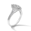 Thumbnail Image 5 of 1/2 CT. T.W. Multi-Diamond Pear-Shaped Frame Split Shank Engagement Ring in 10K White Gold
