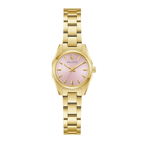 Ladiesâ Bulova Classic Surveyor Analog Watch with Pink Dial (Model: 97L187)