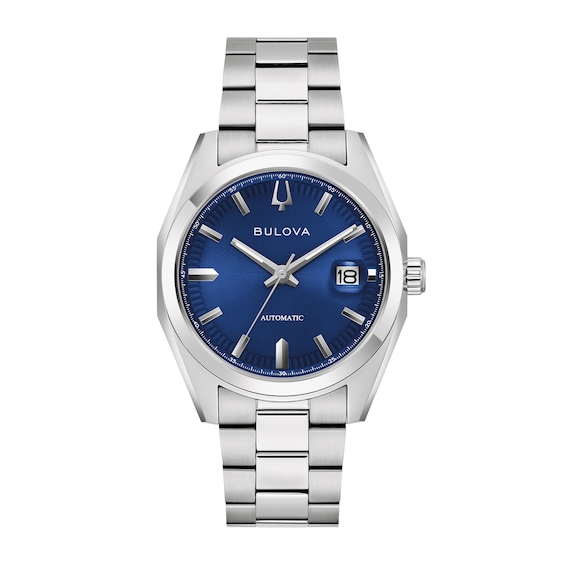Menâs Bulova Dress Classic Surveyor Automatic Watch with Blue Dial (Model: 96B436)