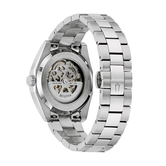 Menâs Bulova Dress Classic Surveyor Automatic Watch with Blue Dial (Model: 96B436)