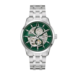 Men’s Bulova Dress Classic Sutton Automatic Watch with Green Dial (Model: 96A329)