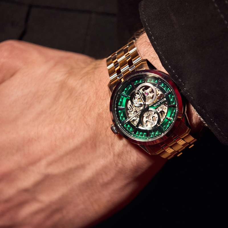 Main Image 5 of Men’s Bulova Dress Classic Sutton Automatic Watch with Green Dial (Model: 96A329)