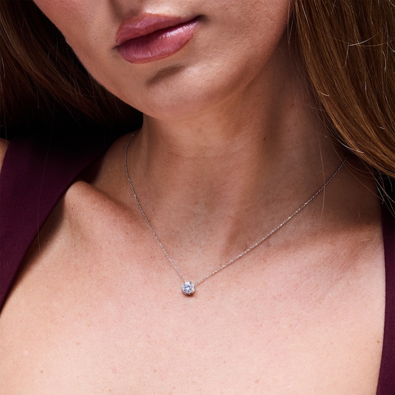 Main Image 2 of 1 CT. T.W. Certified Lab-Grown Diamond Solitaire Pendant in 14K White Gold (F/VS2)