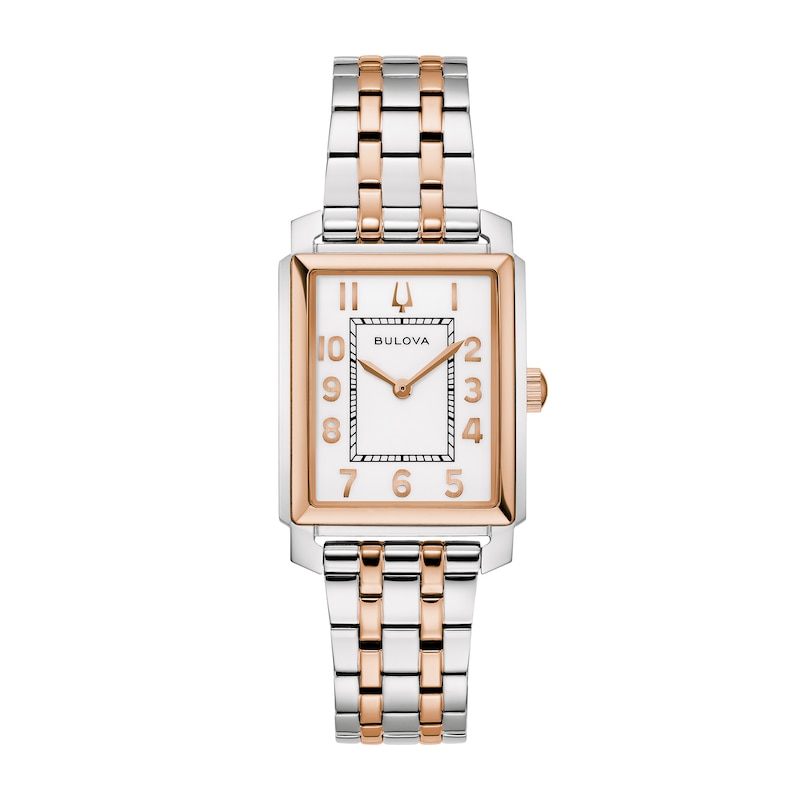 Main Image 1 of Ladies’ Bulova Two-Tone IP Stainless Steel Analog Watch with White Dial (Model: 98L328)