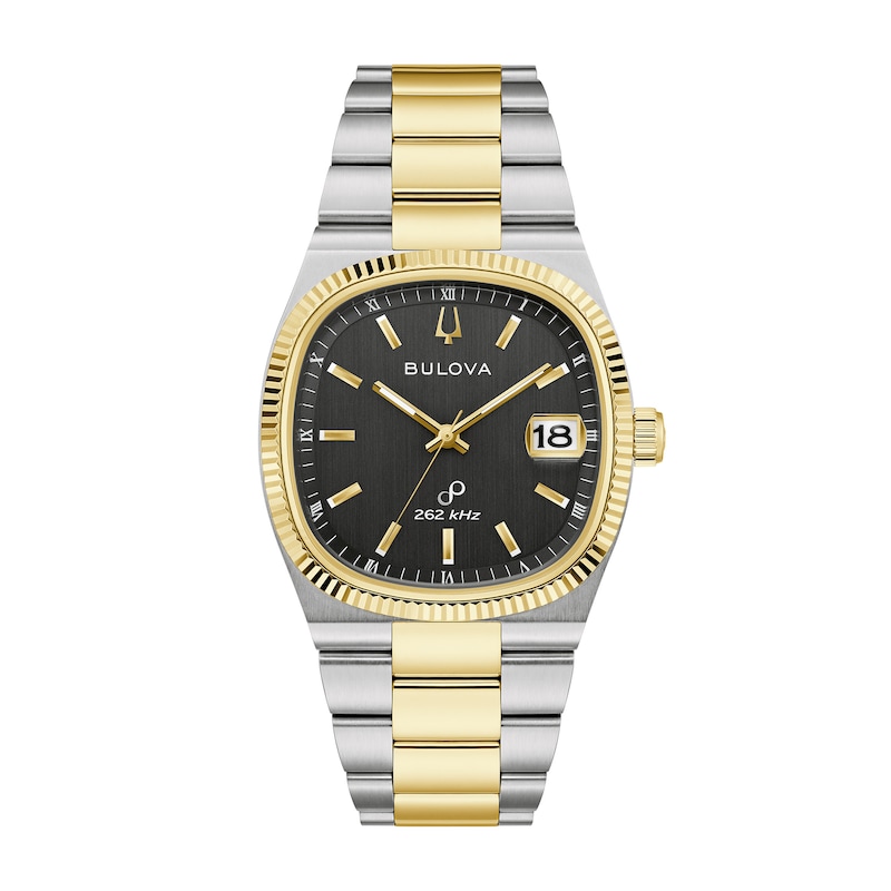Main Image 1 of Men’s Bulova Super Seville Two-Tone Analog Watch with Black Cushion Dial (Model: 98B458)