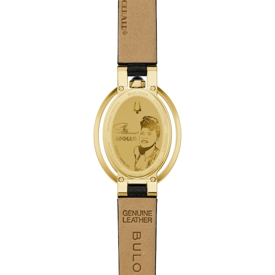 Ladiesâ Bulova Rubaiyat Gold-Tone IP Analog Watch with White Dial and Diamond Accent (Model: 97P180)