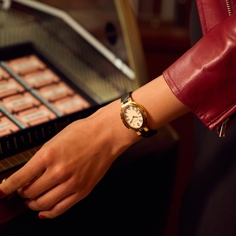 Main Image 6 of Ladies’ Bulova Rubaiyat Gold-Tone IP Analog Watch with White Dial and Diamond Accent (Model: 97P180)