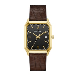 Men’s Bulova Classic Tony Bennett Gold-Tone IP Analog Watch with Black Dial (Model: 97B235)