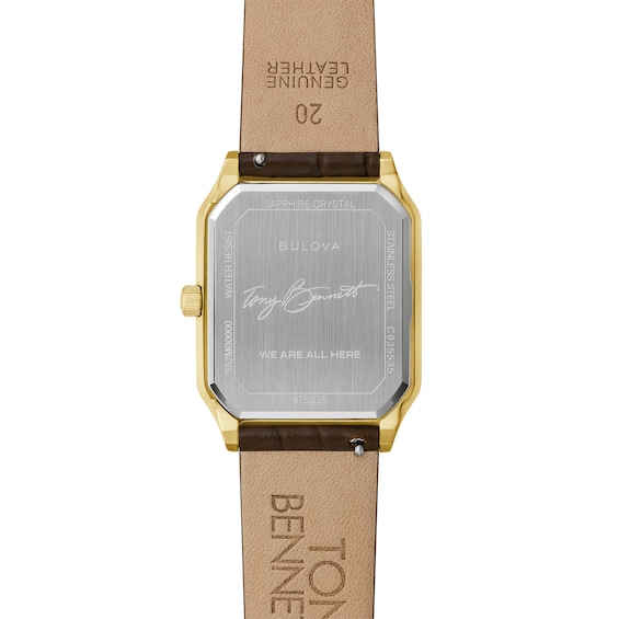 Menâs Bulova Classic Tony Bennett Gold-Tone IP Analog Watch with Black Dial (Model: 97B235)