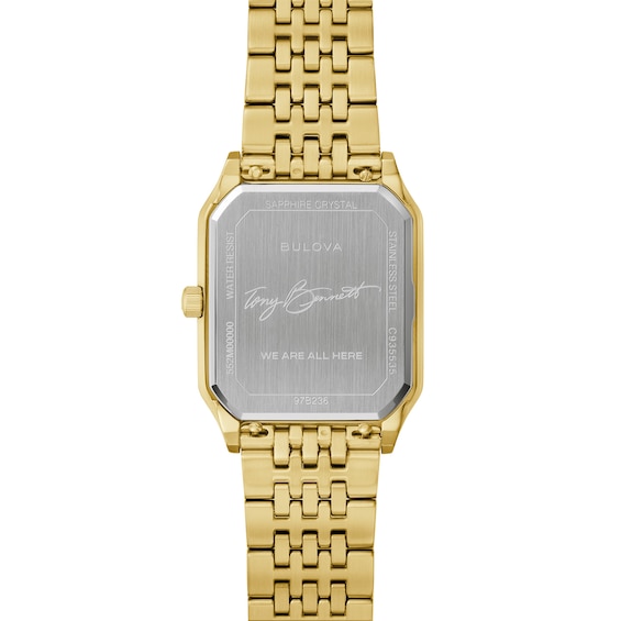 Menâs Bulova Classic Tony Bennett Gold-Tone IP Analog Watch with Silver-Tone Dial (Model: 97B236)