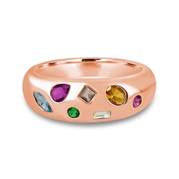 Domed Mixed-Shape Birthstone Ring (4-7 Stones)