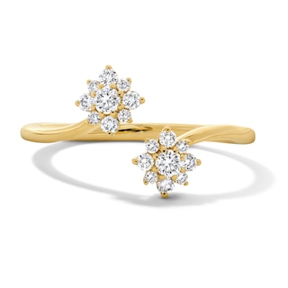 1/4 CT. T.W. Lab-Grown Diamond Starburst Open Bypass Ring in 10K Gold (F/VS2)