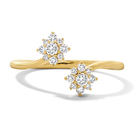 1/4 CT. T.w. Certified Lab-Grown Diamond Starburst Open Bypass Ring in 10K Gold (F/Vs2)