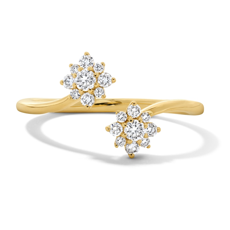 Main Image 1 of 1/4 CT. T.W. Certified Lab-Grown Diamond Starburst Open Bypass Ring in 10K Gold (F/VS2)