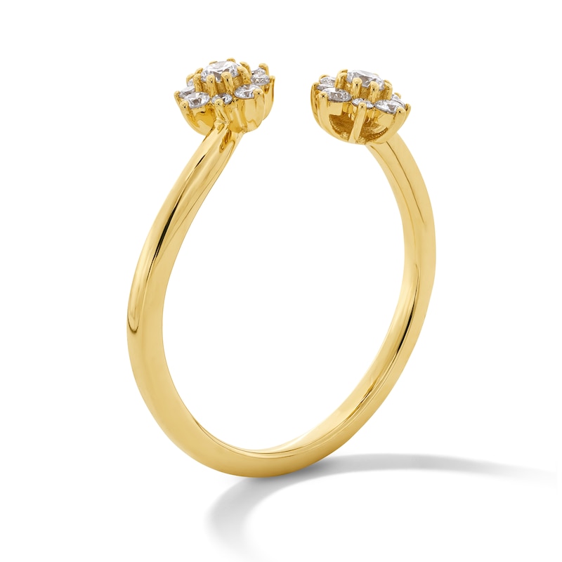 Main Image 4 of 1/4 CT. T.W. Certified Lab-Grown Diamond Starburst Open Bypass Ring in 10K Gold (F/VS2)