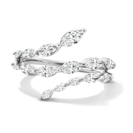 1 CT. T.W. Marquise-Cut Certified Lab-Grown Diamond Wraparound Bypass Ring in 10K White Gold (F/VS2)