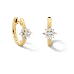 1/4 CT. T.W. Certified Lab-Grown Diamond Starburst Hoop Earrings in 10K Gold (F/VS2)