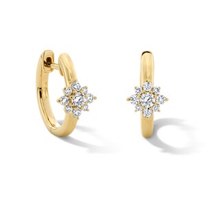 1/4 CT. T.W. Lab-Grown Diamond Starburst Hoop Earrings in 10K Gold (F/VS2)