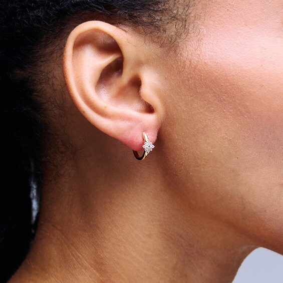 1/4 CT. T.w. Certified Lab-Grown Diamond Starburst Hoop Earrings in 10K Gold (F/Vs2)