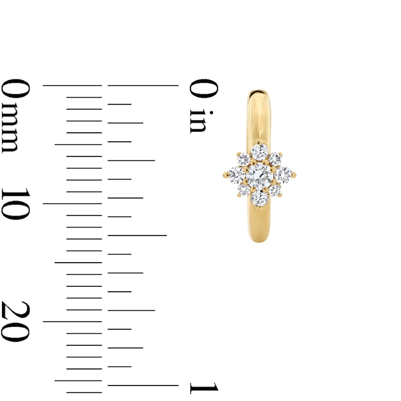 Main Image 3 of 1/4 CT. T.W. Certified Lab-Grown Diamond Starburst Hoop Earrings in 10K Gold (F/VS2)