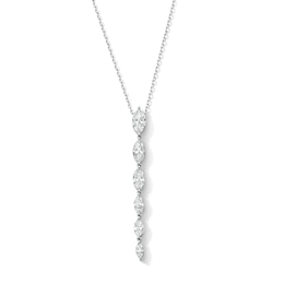 1 CT. T.W. Marquise-Cut Certified Lab-Grown Diamond Journey Necklace in 10K White Gold (F/VS2)