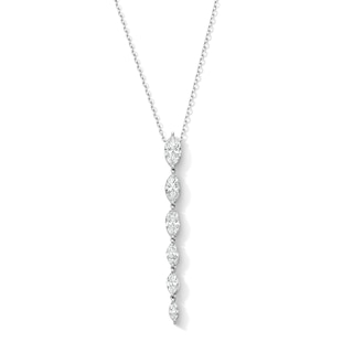 1 CT. T.W. Marquise-Cut Lab-Grown Diamond Journey Necklace in 10K White Gold (F/VS2)