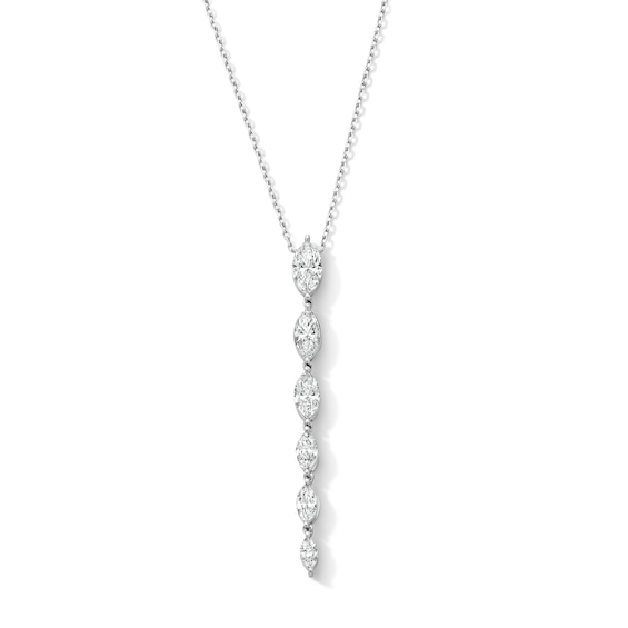 1 CT. T.w. Marquise-Cut Lab-Grown Diamond Journey Necklace in 10K White Gold (F/Vs2)