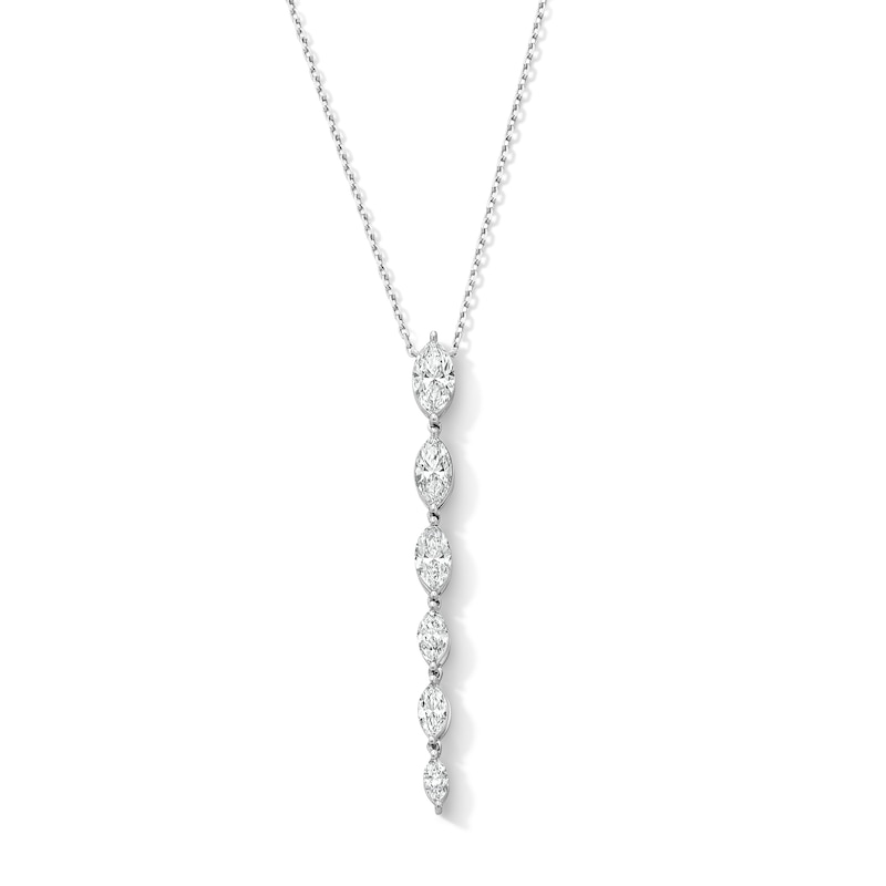 Main Image 1 of 1 CT. T.W. Marquise-Cut Certified Lab-Grown Diamond Journey Necklace in 10K White Gold (F/VS2)