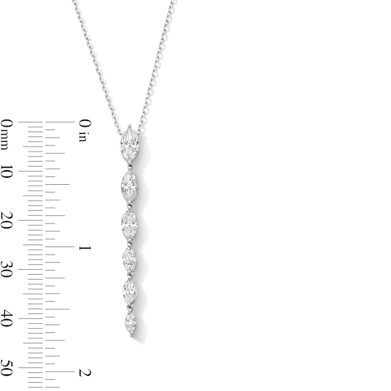 1 CT. T.w. Marquise-Cut Lab-Grown Diamond Journey Necklace in 10K White Gold (F/Vs2)