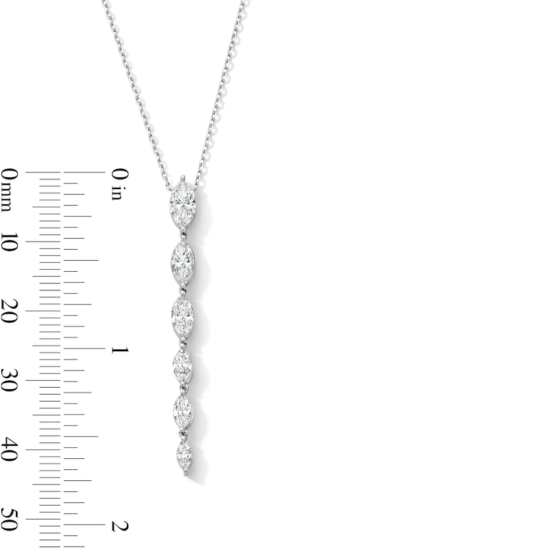 Main Image 4 of 1 CT. T.W. Marquise-Cut Certified Lab-Grown Diamond Journey Necklace in 10K White Gold (F/VS2)