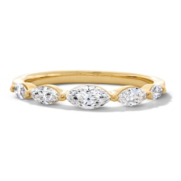 1/2 CT. T.W. Marquise-Cut Certified Lab-Grown Diamond Five-Stone Band in 10K Gold (F/VS2)