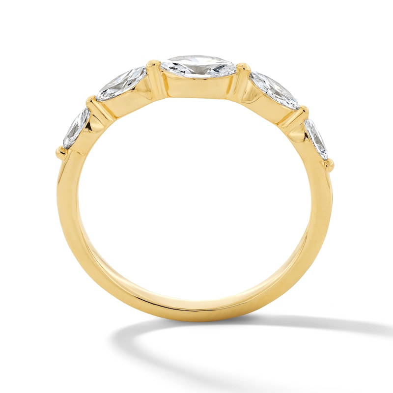 Main Image 3 of 1/2 CT. T.W. Marquise-Cut Certified Lab-Grown Diamond Five-Stone Band in 10K Gold (F/VS2)