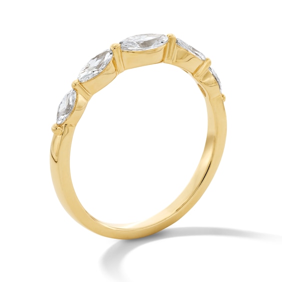 1/2 CT. T.w. Marquise-Cut Certified Lab-Grown Diamond Five-Stone Band in 10K Gold (F/Vs2)
