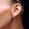 Thumbnail Image 2 of 1/3 CT. T.W. Certified Lab-Grown Diamond Lined Starburst Hoop Earrings in 10K Gold (F/VS2)