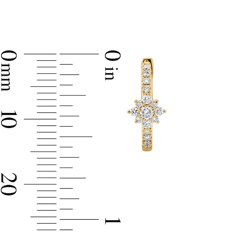 Main Image 3 of 1/3 CT. T.W. Certified Lab-Grown Diamond Lined Starburst Hoop Earrings in 10K Gold (F/VS2)