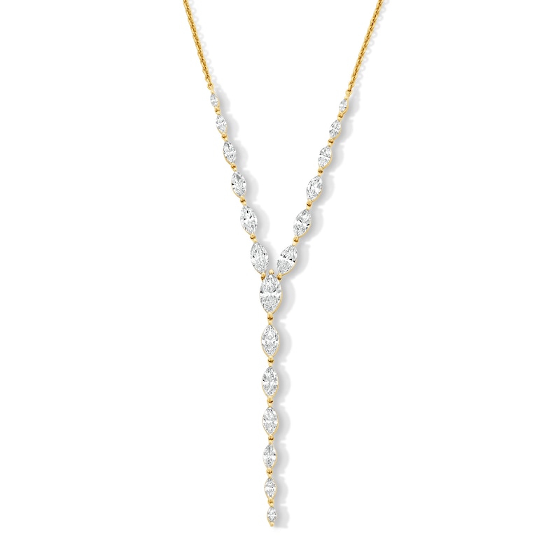 Main Image 1 of 2-3/4 CT. T.W. Marquise-Cut Certified Lab-Grown Diamond “Y” Necklace in 10K Gold (F/VS2)