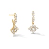 Thumbnail Image 1 of 1 CT. T.W. Certified Lab-Grown Diamond J-Hoop Starburst Drop Earrings in 10K Gold (F/VS2)