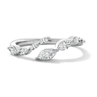 1/2 CT. T.W. Marquise-Cut Lab-Grown Diamond Bypass Band in 10K White Gold (F/VS2)